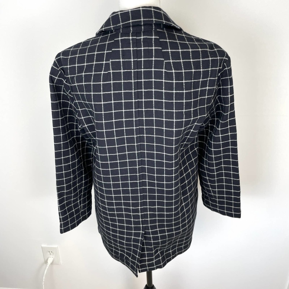 Madewell Waffleback Shaw Blazer In Windowpane Black White Size XXS New - Picture 10 of 16